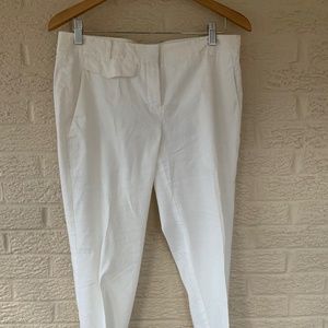 THEORY WHITE LINEN BLEND PANTS, SIZE 10